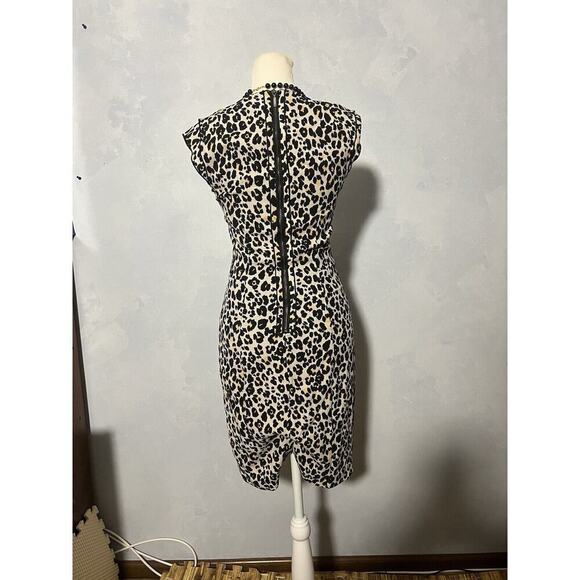 H&M Brown Leopard Print Pencil Dress lined - Picture 6 of 13